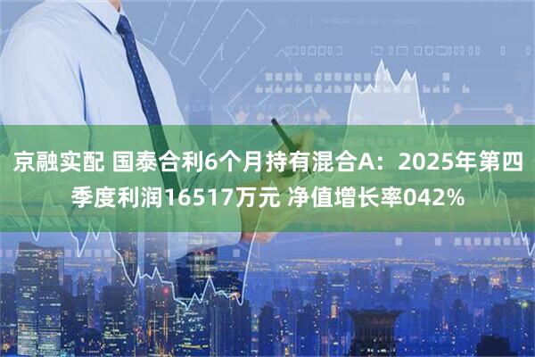 京融实配 国泰合利6个月持有混合A：2025年第四季度利润16517万元 净值增长率042%